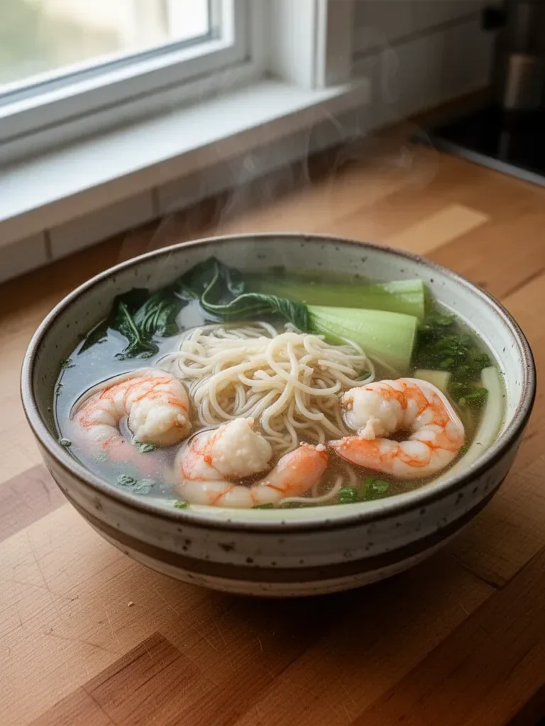 Easy Shrimp Noodle Soup Chinese Style