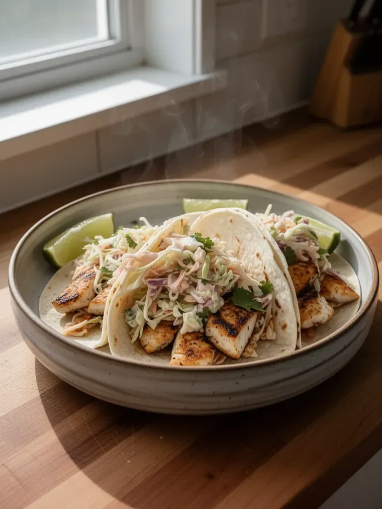 Grilled Fish Tacos with Cabbage Slaw
