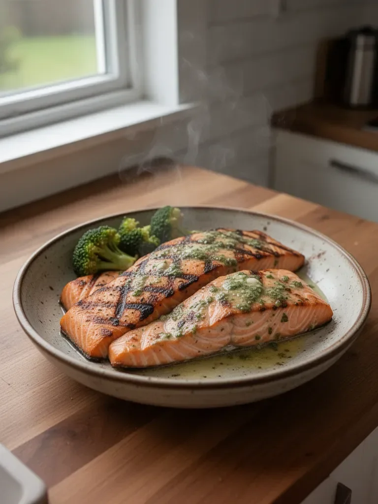 Grilled Salmon with Garlic Butter