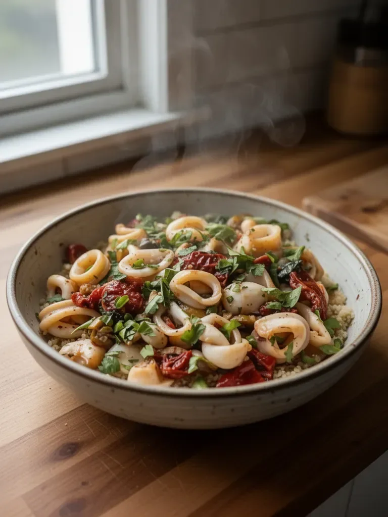 Healthy Puttanesca-Style Sautéed Squid