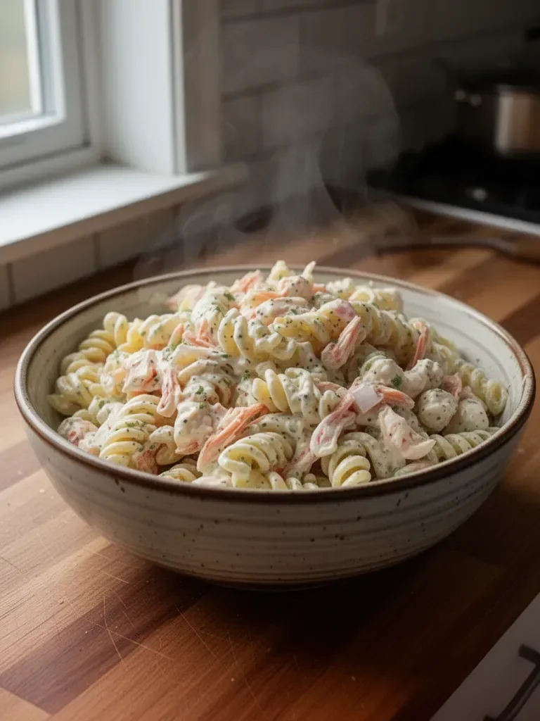 Homemade Crab Pasta Salad with Ranch Dressing