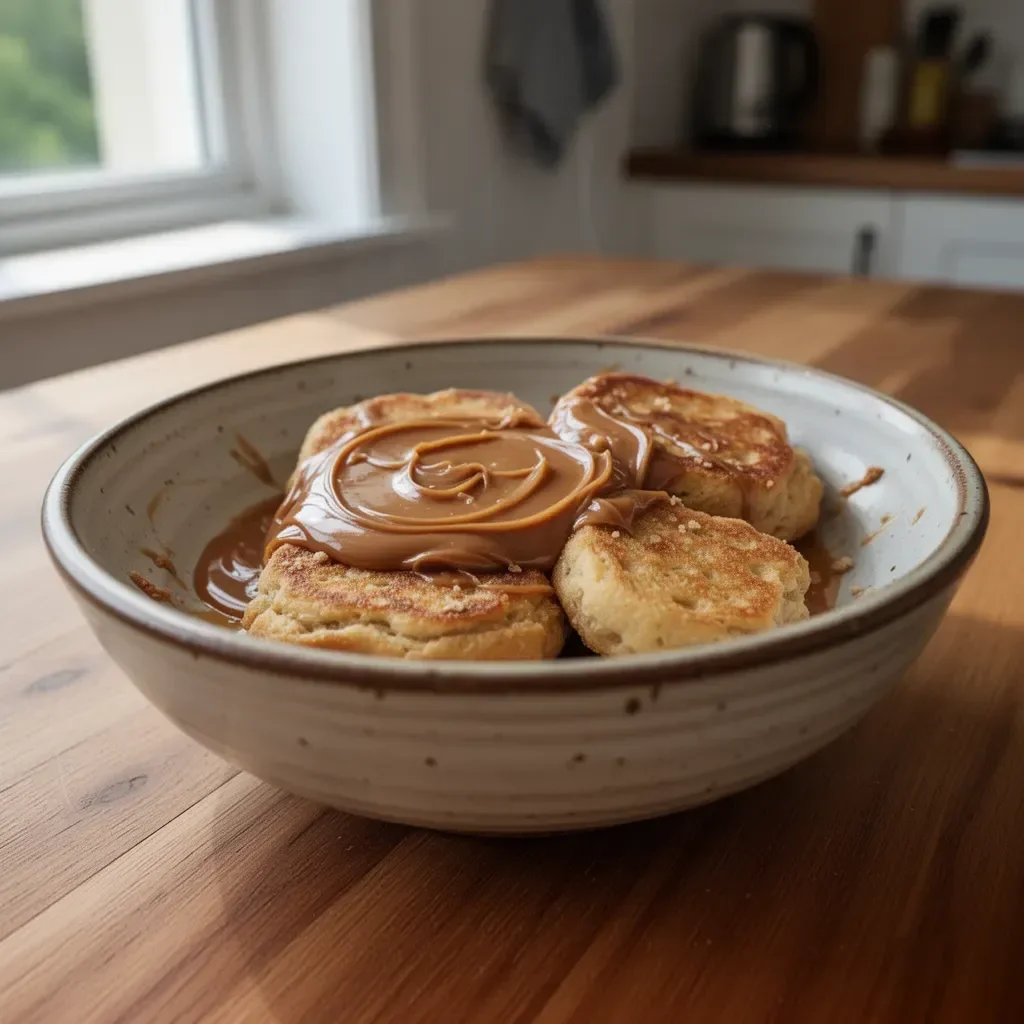 Delicious homemade milk caramel drizzled over desserts