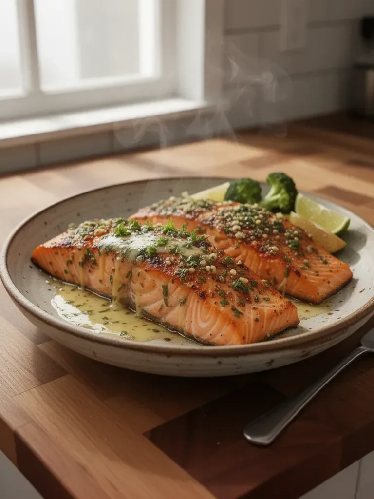 Honey-Lime Garlic Butter Baked Salmon