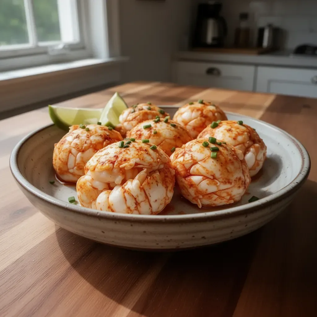 Plate of delicious and irresistible crab bombs ready to serve.