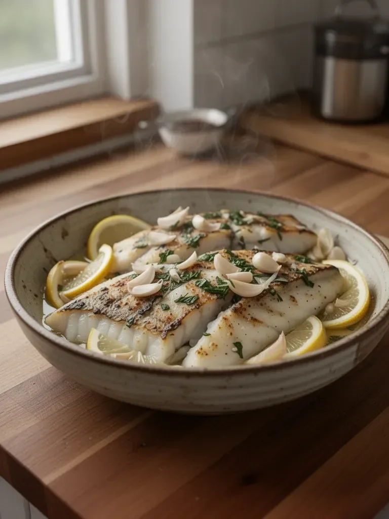 Mediterranean Baked Cod with Lemon and Garlic