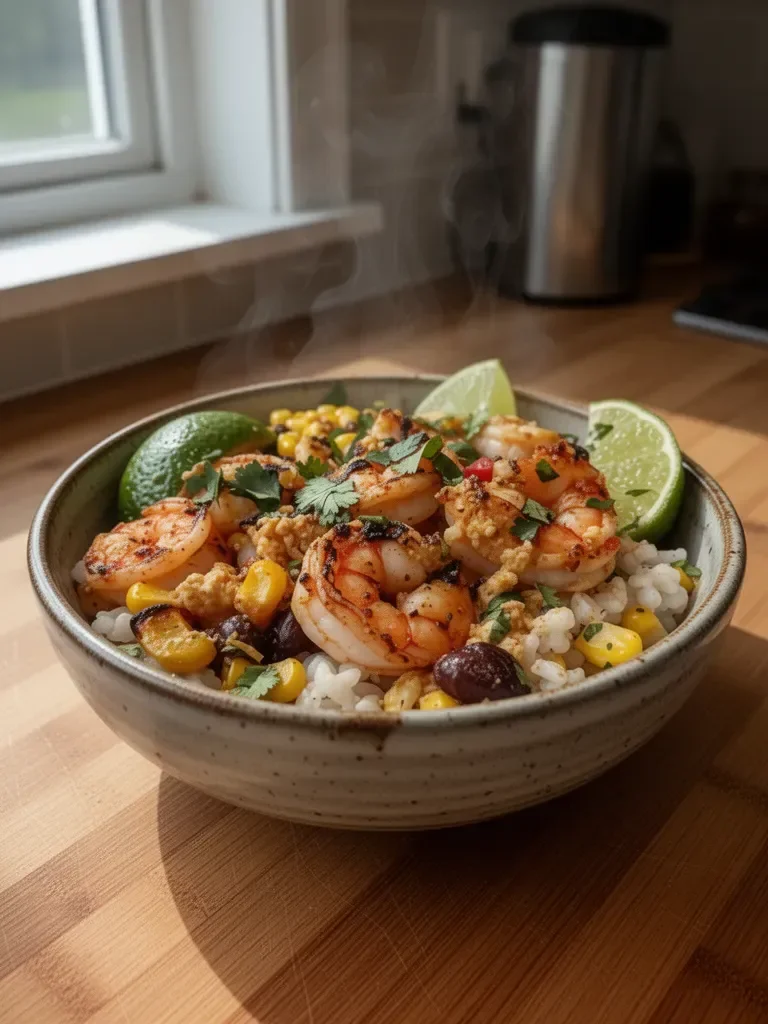Mexican Street Corn Shrimp Bowls