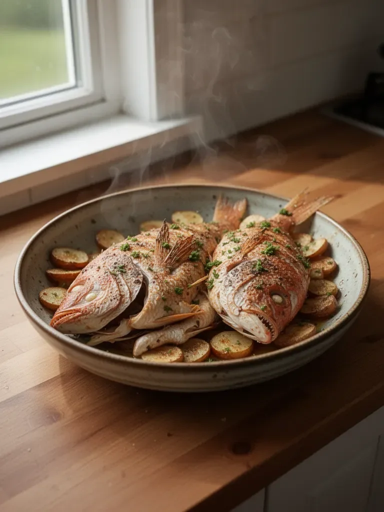 Oven Baked Whole Yellowtail Snapper
