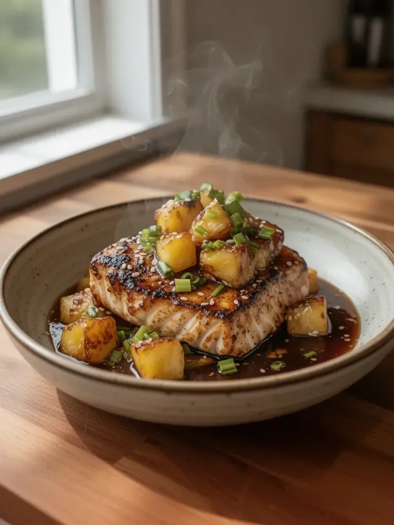 Pan-Seared Mahi Mahi with Pineapple Teriyaki Glaze