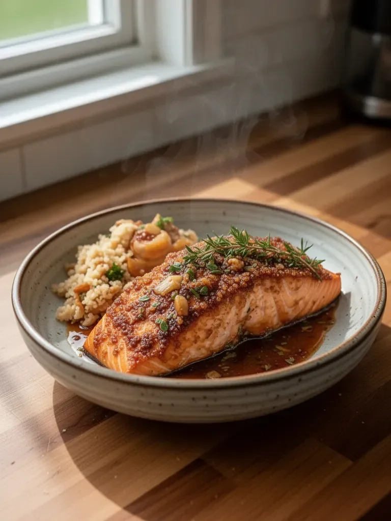 Salmon with Brown Sugar Garlic Glaze