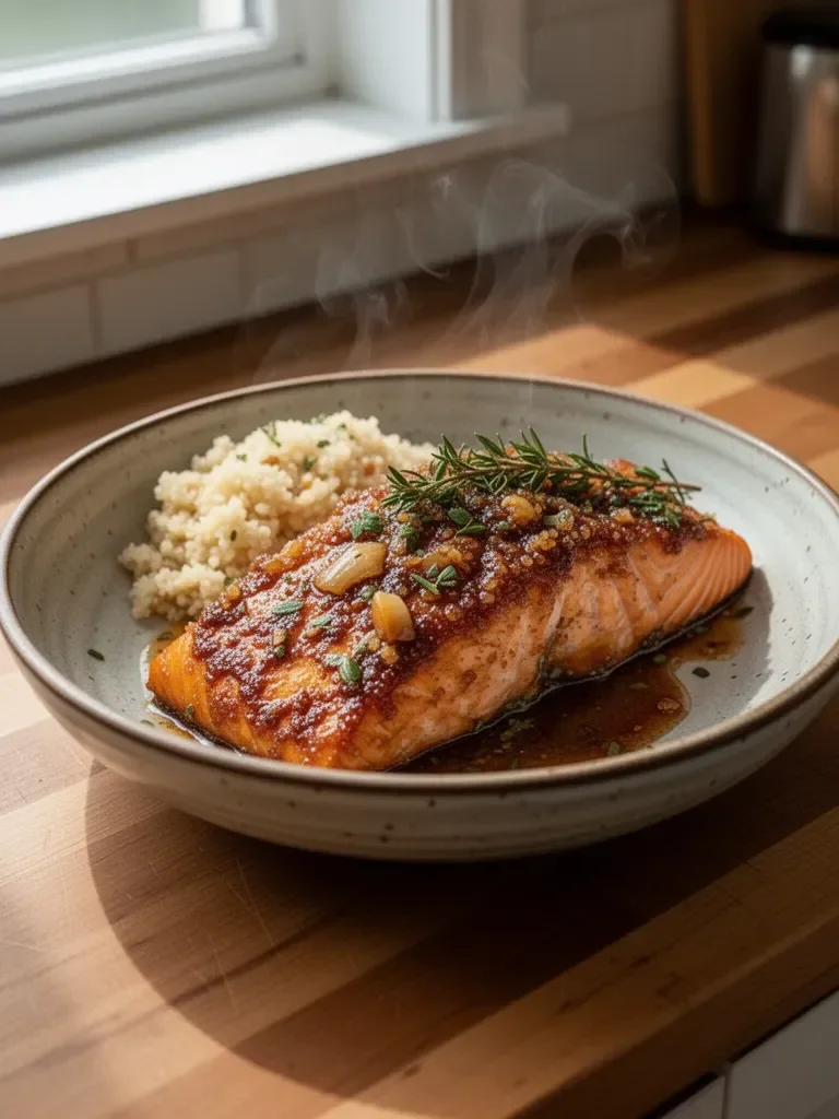 Salmon with Brown Sugar Garlic Glaze