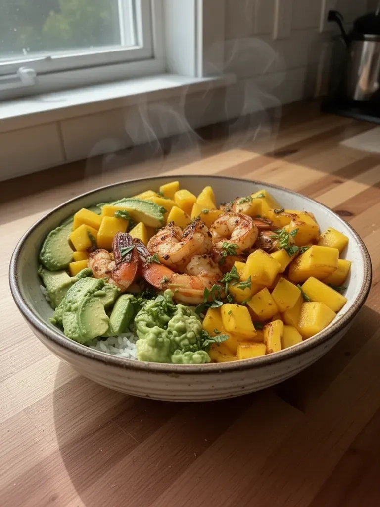 Shrimp Avocado Mango Bowls