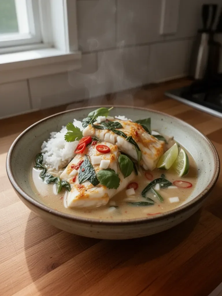 Thai-Inspired Coconut Poached Fish