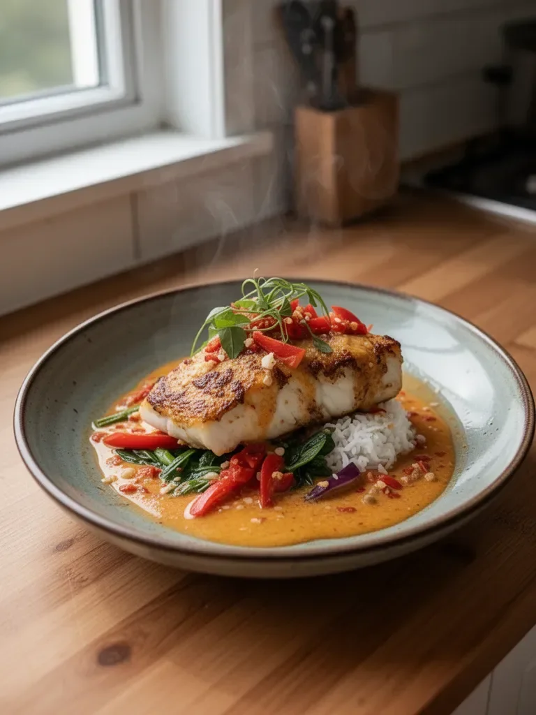 Tropical Grouper with Spicy Coconut