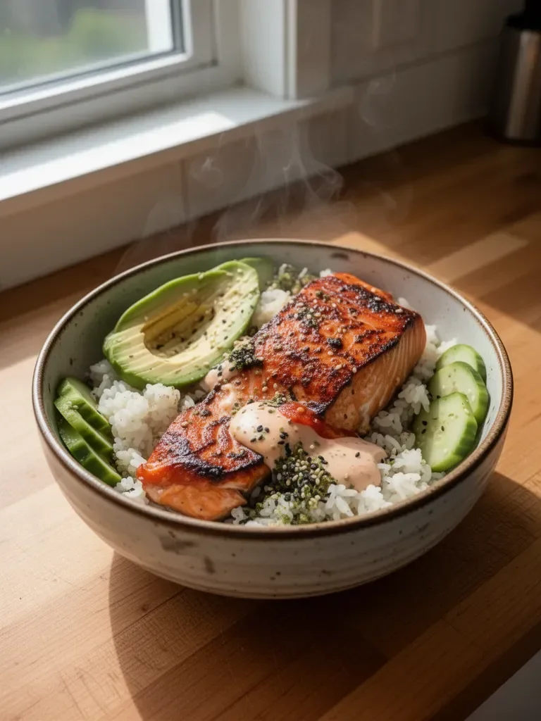 Baked Salmon Sushi Bowl