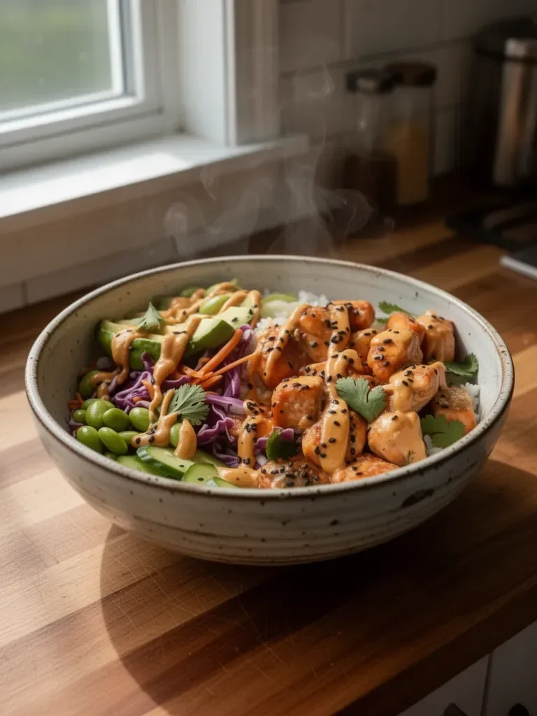 Bang Bang Salmon Rice Bowls