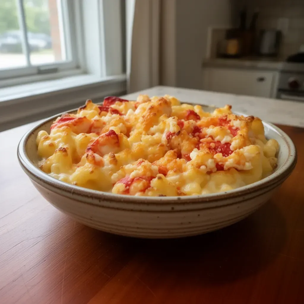 Delicious Lobster Mac and Cheese from Capital Grille served in a creamy sauce.