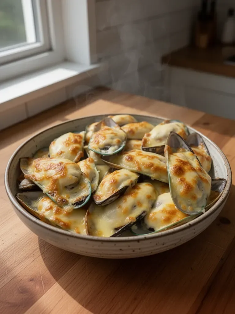 Cheesy Mayo Mussels (Chinese Buffet Style)