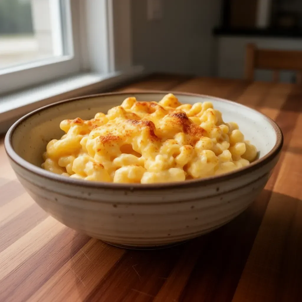 Chick-fil-A style mac and cheese recipe with creamy texture and rich flavor.