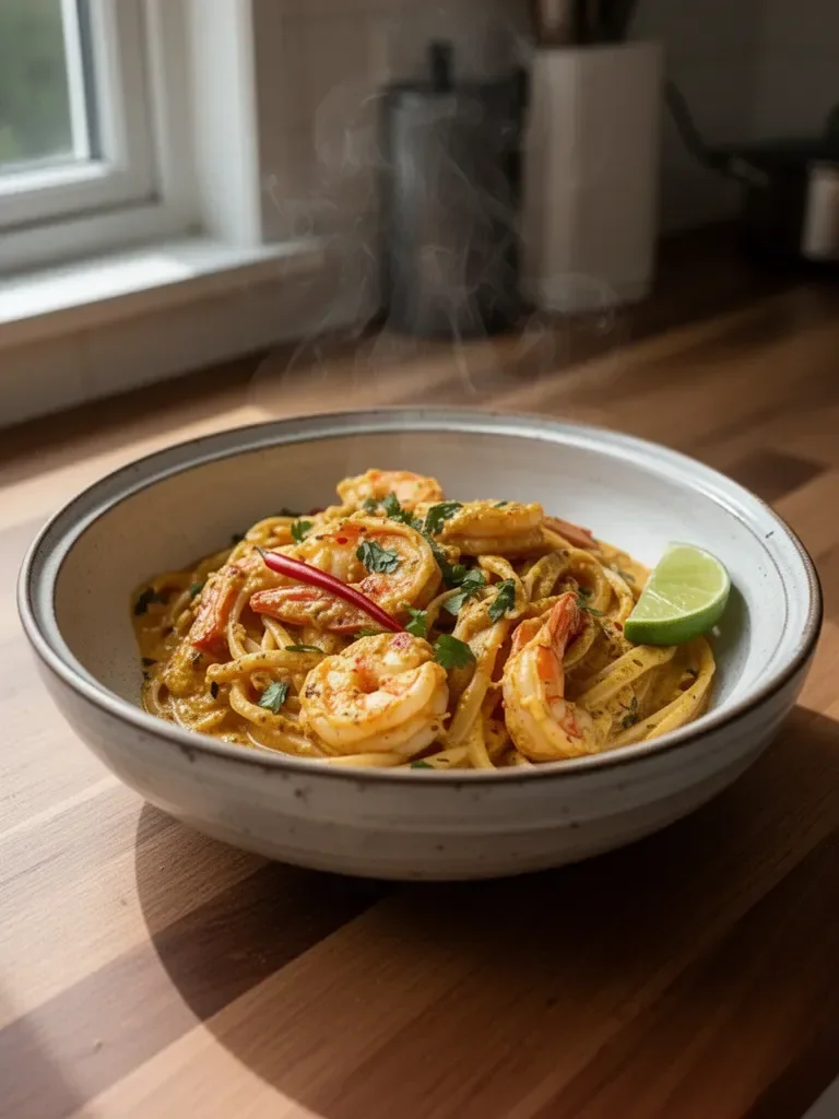 Coconut Curry Prawn Pasta