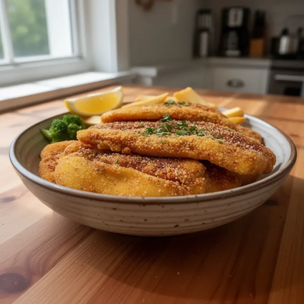 Crispy Fish Fried Southern Style served with sides