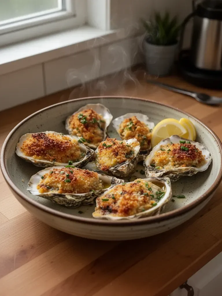 Golden Baked Oysters