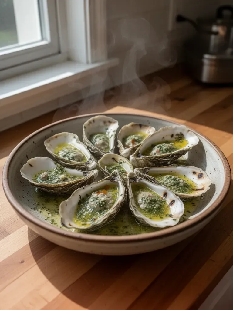 Grilled Oysters with Savory Butter