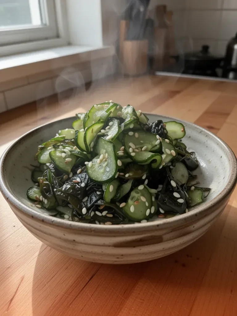 Japanese Cucumber and Seaweed Salad (Sunomono)