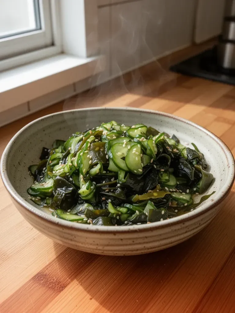 Japanese Cucumber and Seaweed Salad (Sunomono)