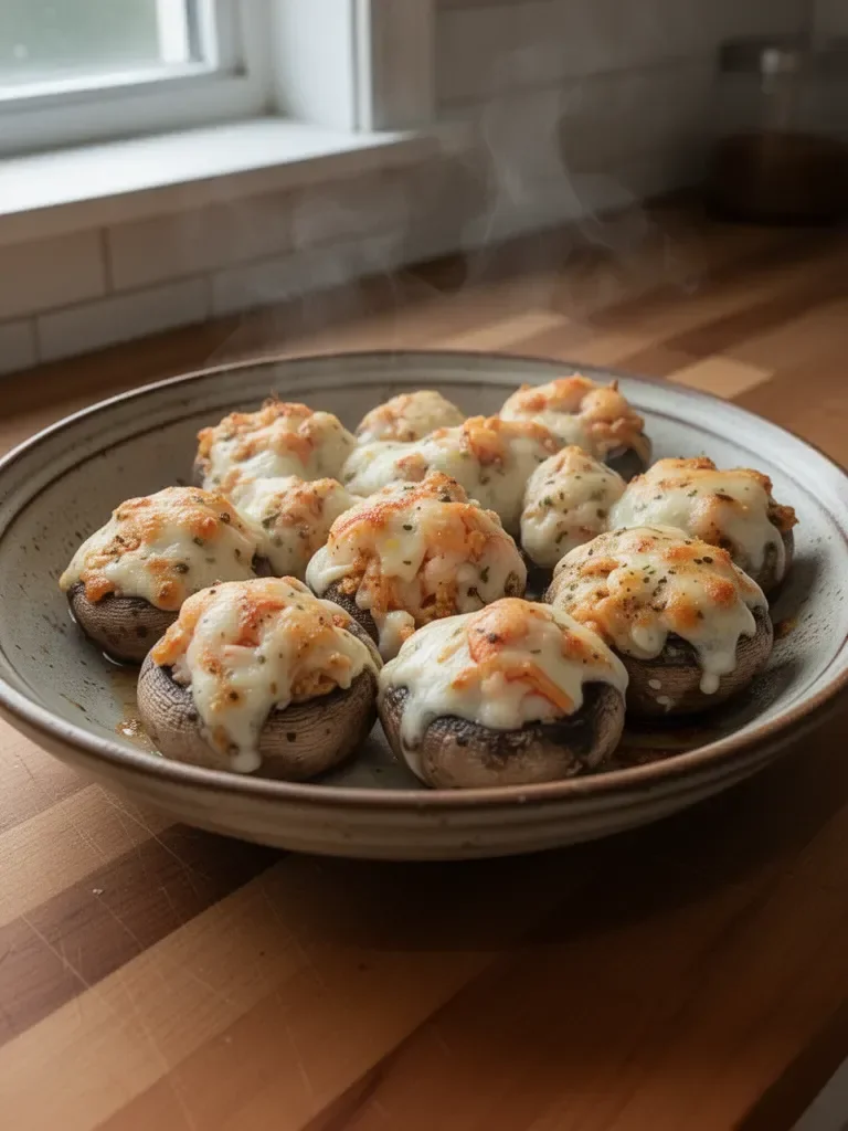 Lobster and Crab Stuffed Mushrooms