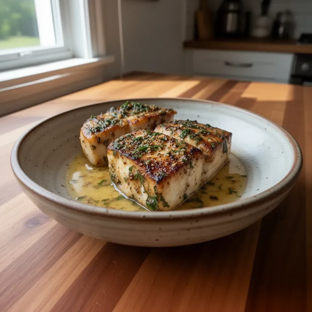 Deliciously pan seared mahi mahi fillets served with vegetables