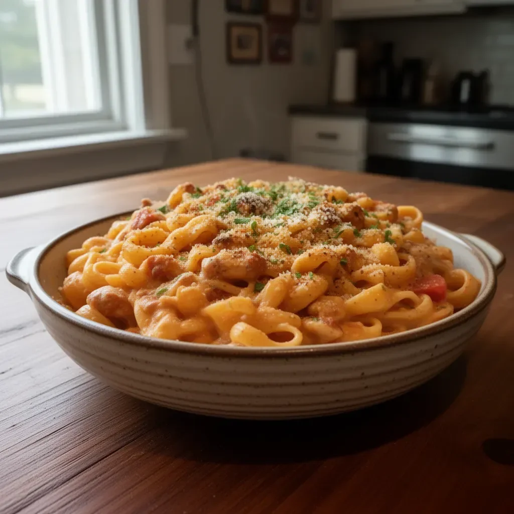Delicious Pappadeaux Mardi Gras Pasta served on a festive plate