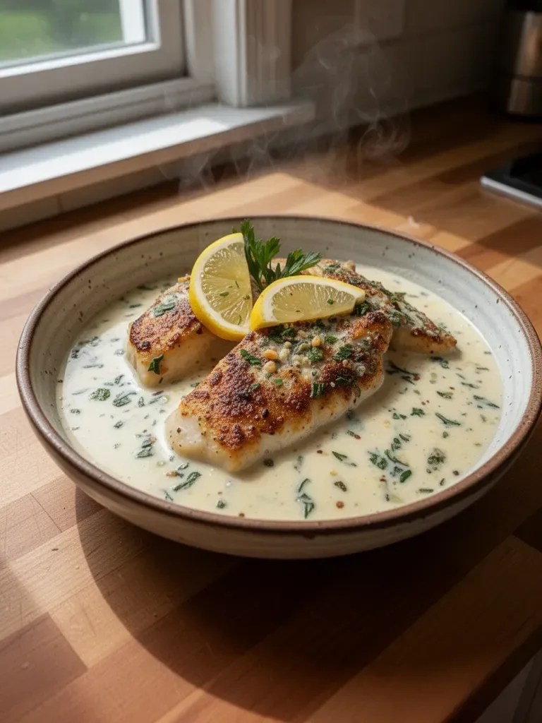 Tilapia with Creamy Lemon Sauce