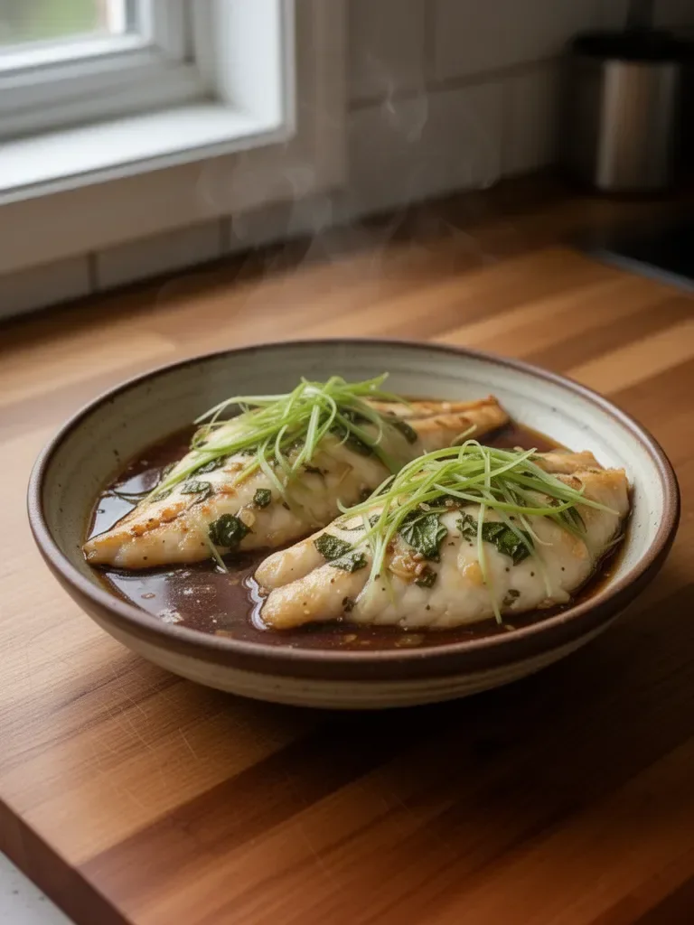 White Fish Fillets with Ginger and Soy